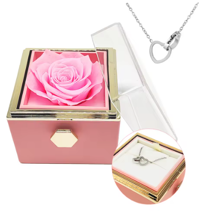 Timeless Rose And Necklace Box