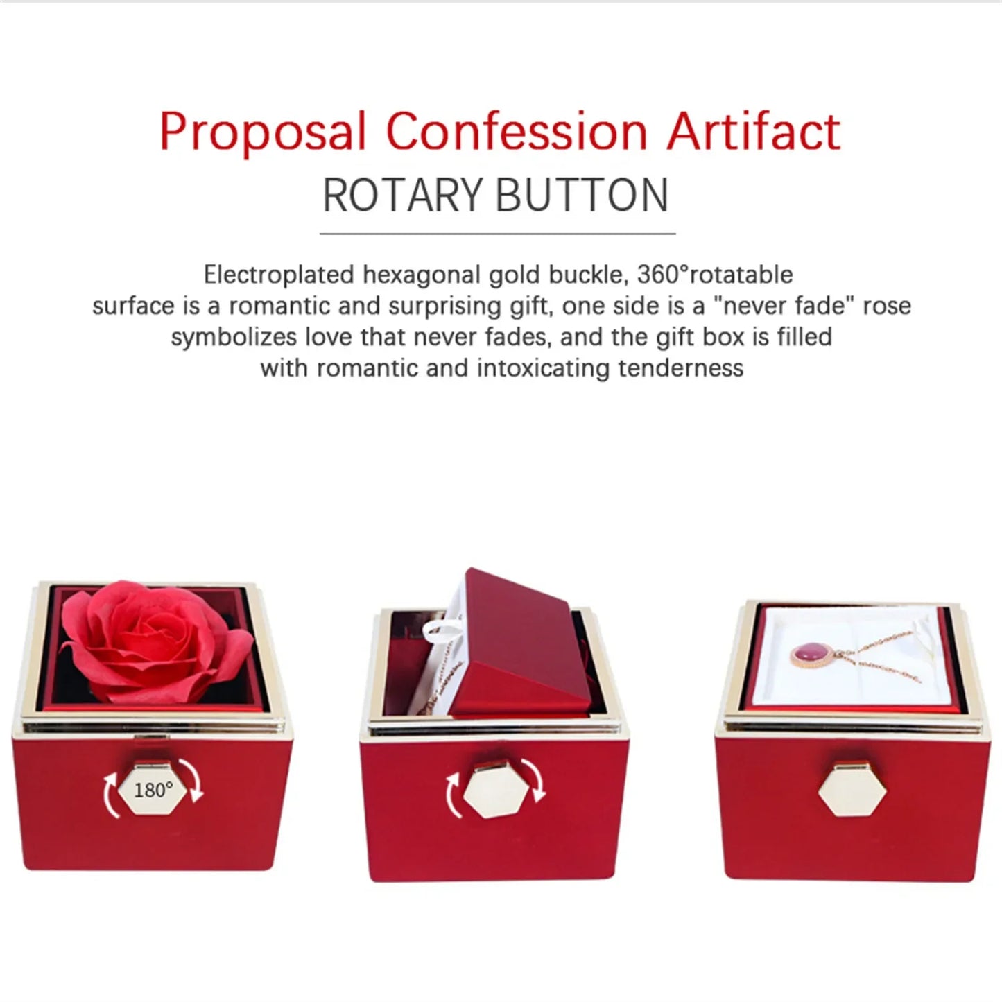 Timeless Rose And Necklace Box