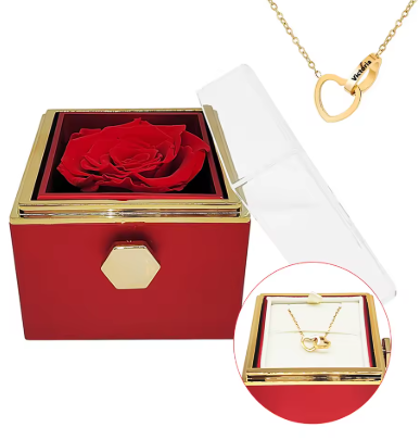 Timeless Rose And Necklace Box