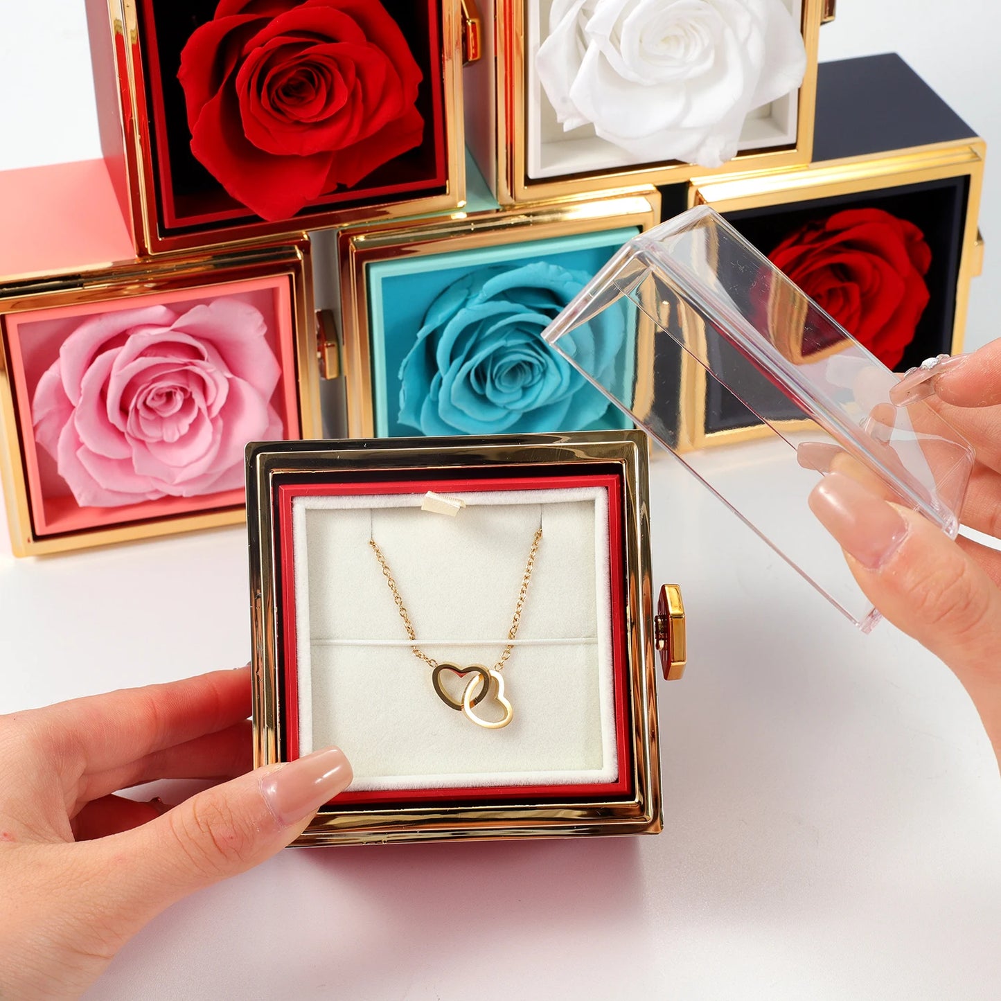 Timeless Rose And Necklace Box