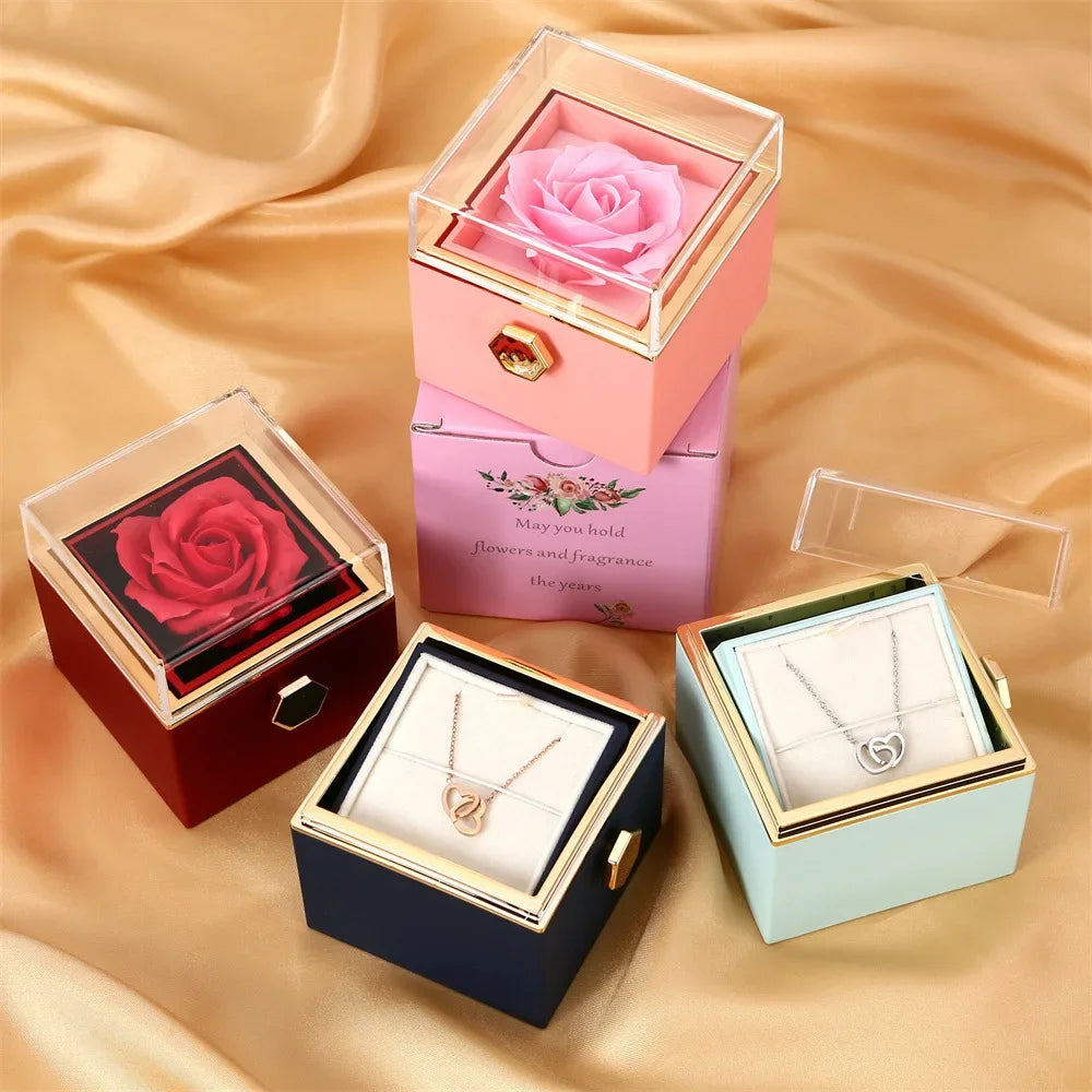 Timeless Rose And Necklace Box