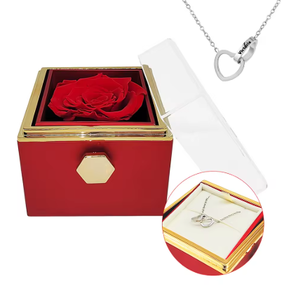 Timeless Rose And Necklace Box