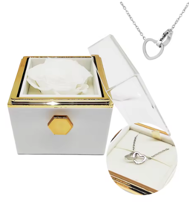 Timeless Rose And Necklace Box