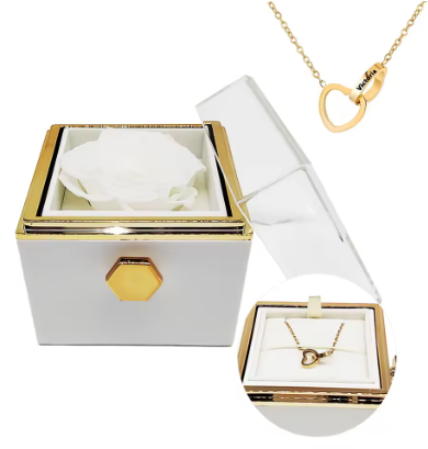 Timeless Rose And Necklace Box