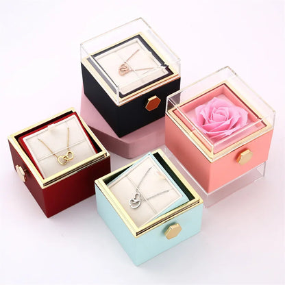 Timeless Rose And Necklace Box